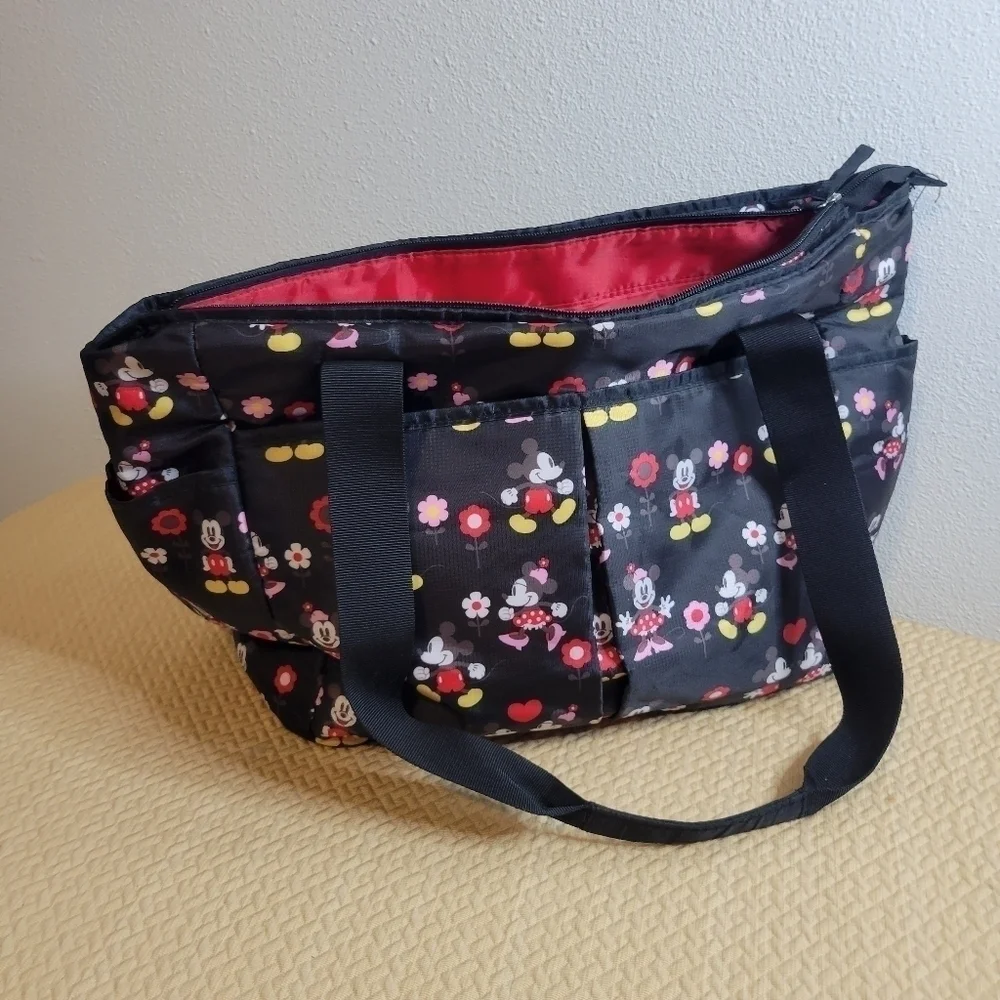 Disney mickey/minnie black red baby diaper bag